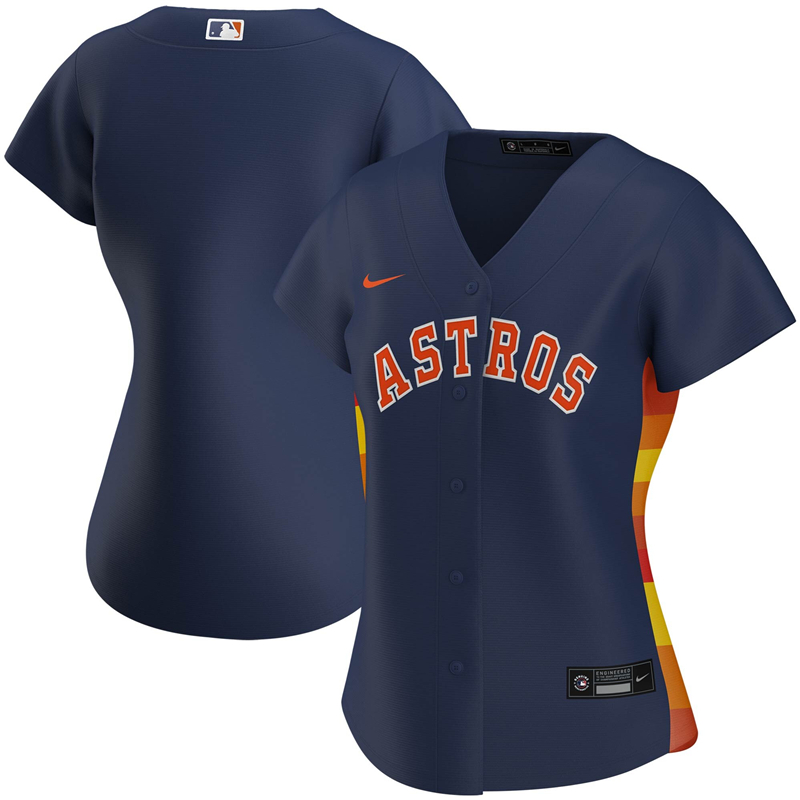 2020 MLB Women Houston Astros Nike Navy Alternate 2020 Replica Team Jersey 1->youth mlb jersey->Youth Jersey